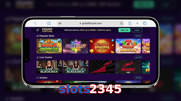Main screen of Slots2345 ios page for PK players